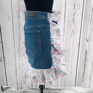 New Handmade jean Kitchen Jean Apron Ruffled